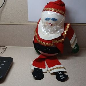Felt Santa Ornaments, Foam Santa Body Ornament, Mini Santa Ornaments, Vintage
